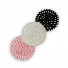 Crochet Hair Bun | Elasticated | Black, White or Pink