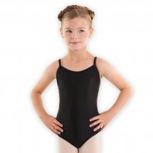 Leotard Black | Small Straps | Shiny Nylon/Spandex | 'Giselle'