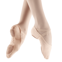 Stretch Leinen Ballettschuhe | VEGAN |Geteilte Sohle | Hellrosa