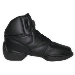 Dance Sneakers | High top | Split Sole | Black leather | 'Rocky'