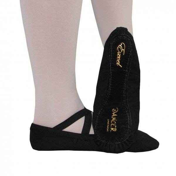 EXCEL BLACK Ballet Shoe Canvas Full Sole - Click Image to Close