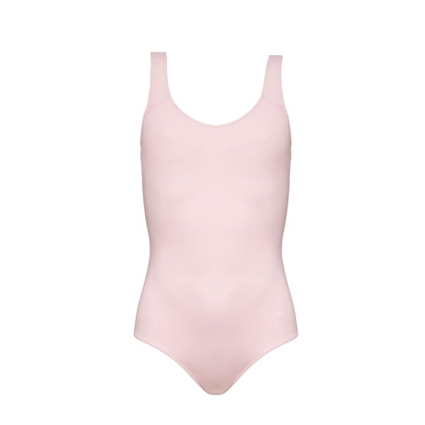 Leotard pink | Round Neck | Basic | Cotton Spandex | 'Rondo' - Click Image to Close