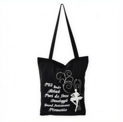 Canvas Bag | Zipper | Dance Print | Black