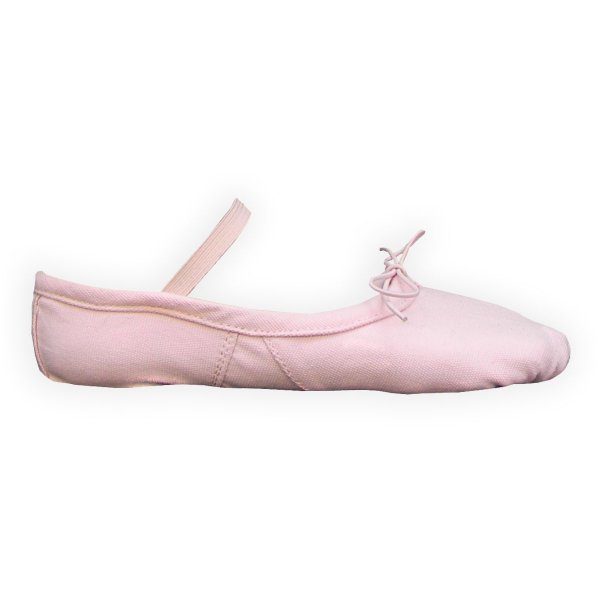 Ballettschuhe Leinen | Mit ganzer Sohle | Schmal | Rosa - zum Schließen ins Bild klicken