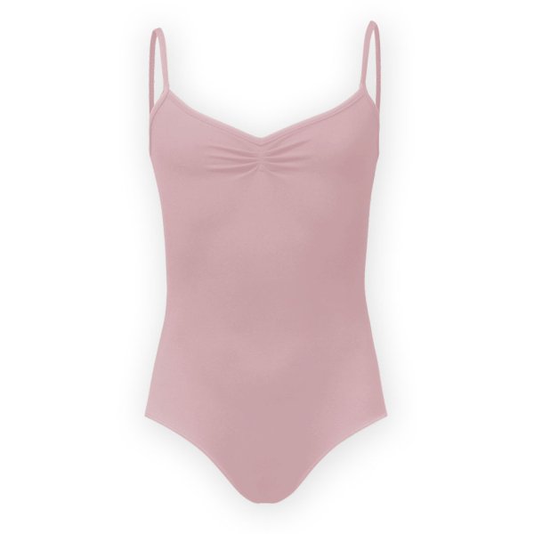 Cotton Spandex Leotard | Pink | Pinched front | 'Odette' - Click Image to Close