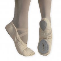 Rosa Ballettschuh aus Leinen | Geteilte Sohle | Normal bis breit