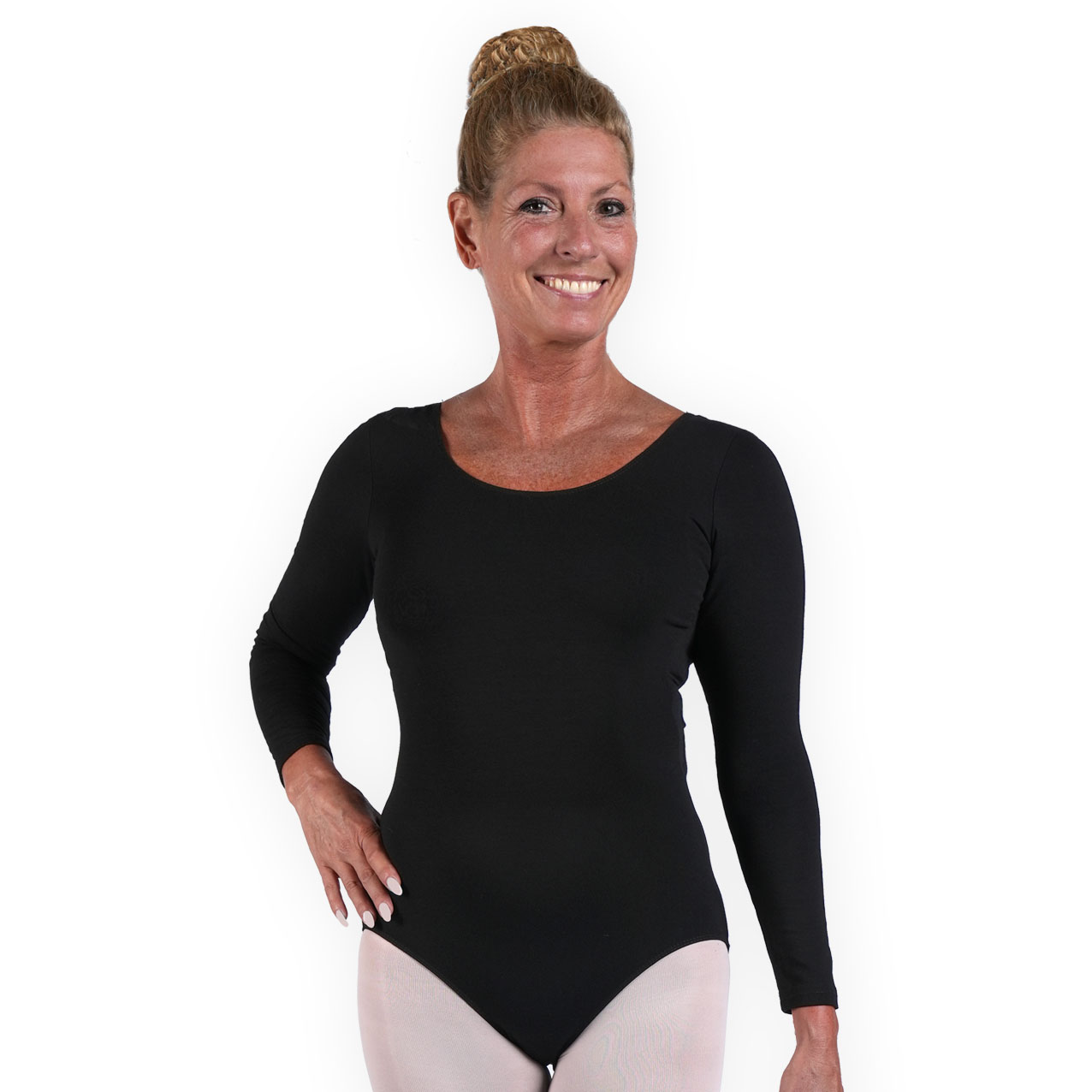 Ballet Leotard Adult Long Sleeves Black Carré [leotard