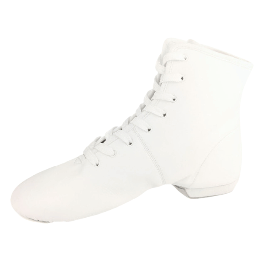 Jazz Boots | Leather | White | Split sole - Click Image to Close